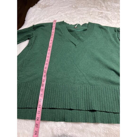 Free People Orion A-line tunic carbon copy oversized green sweater women size XS - Picture 4 of 6